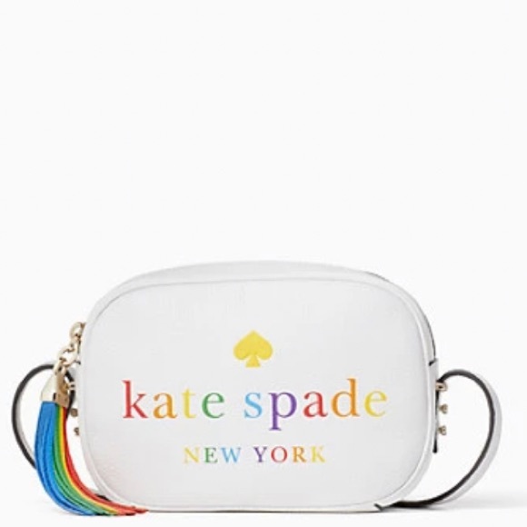 Authentic Kate Spade pebbled leather 🌈logo zip crossbody - Picture 7 of 16